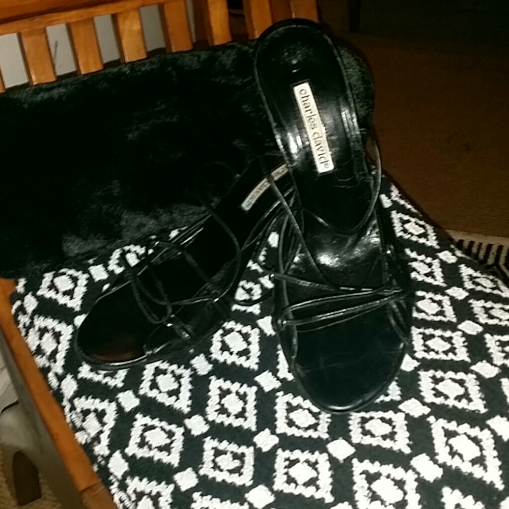 Charles David strappy stiletto mules